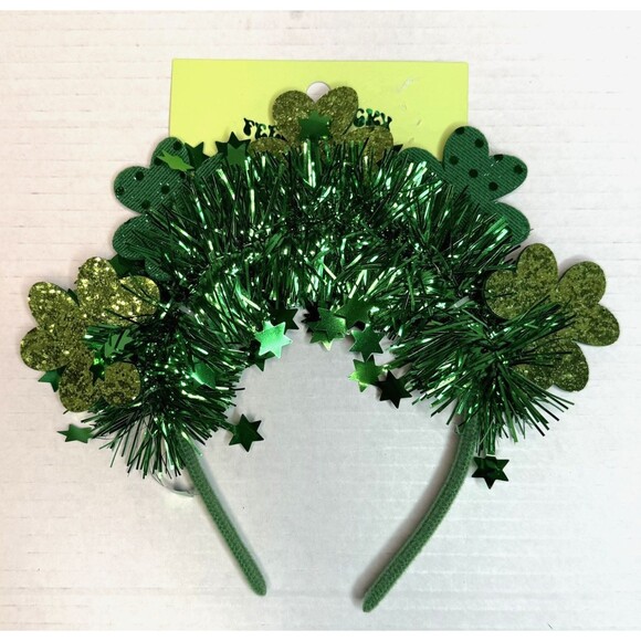 Set of 2 St Patrick's Day Shamrock & Sequin Rainbow Leprechaun Hat Headbands NEW - Picture 5 of 8